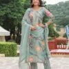 GoSriKi Women's Cotton Blend Straight Printed Kurta with Pant & Dupatta - Image 2