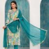 GoSriKi Women's Cotton Blend Printed Straight Kurta with Pant & Dupatta - Image 2