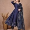 GoSriKi Women's Rayon Blend Printed Anarkali Kurta with Pant & Dupatta - Image 5