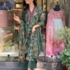 GoSriKi Women's Rayon Blend Straight Printed Kurta with Pant & Dupatta - Image 4