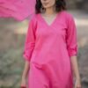 GoSriKi Women's Rayon Blend Solid Straight Kurta with Pant & Dupatta - Image 6