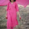 GoSriKi Women's Rayon Blend Solid Straight Kurta with Pant & Dupatta - Image 3