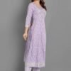 GoSriKi Women's Cotton Blend Embroidered Anarkali Kurta with Pant & Dupatta - Image 5