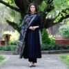 GoSriKi Women's Rayon Blend Solid Anarkali Kurta with Pant & Dupatta - Image 5