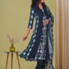 GoSriKi Women's Rayon Blend Printed Anarkali Kurta with Pant & Dupatta - Image 6