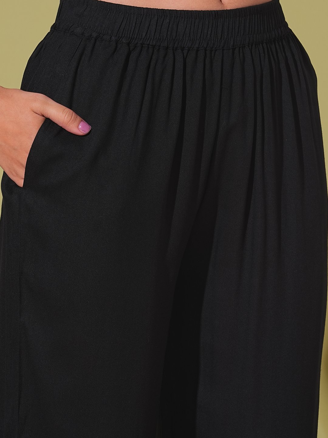 GoSriKi Women's Rayon Viscose Anarkali Solid Kurta with Pant & Dupatta - Image 9