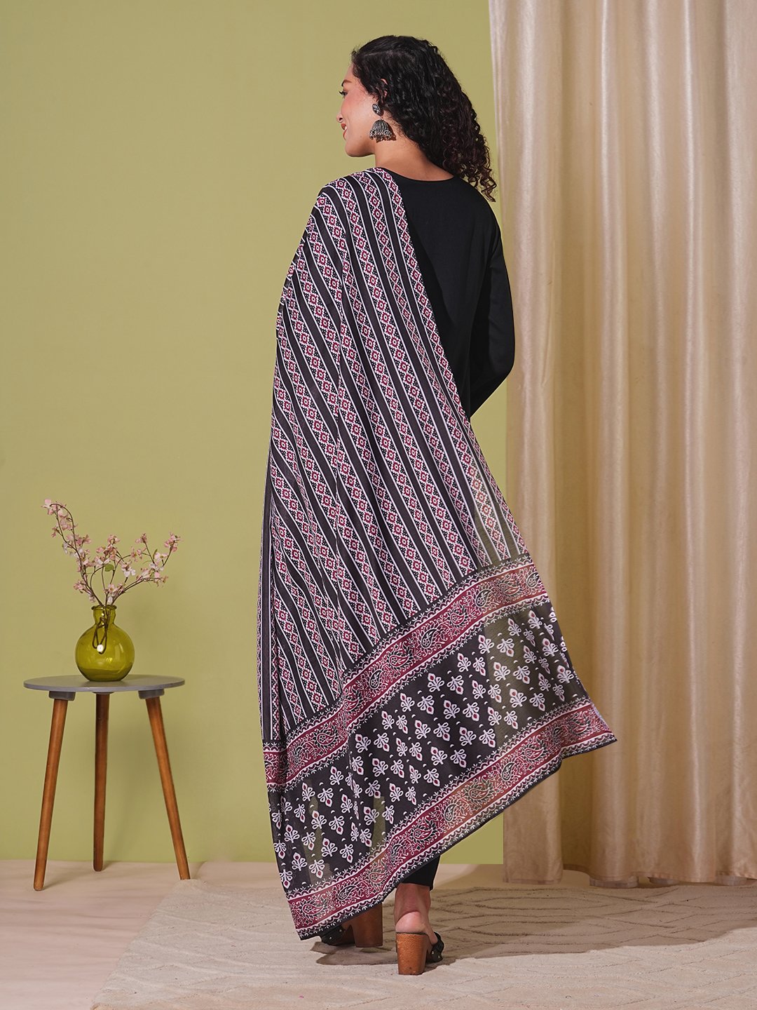 GoSriKi Women's Rayon Viscose Anarkali Solid Kurta with Pant & Dupatta - Image 4