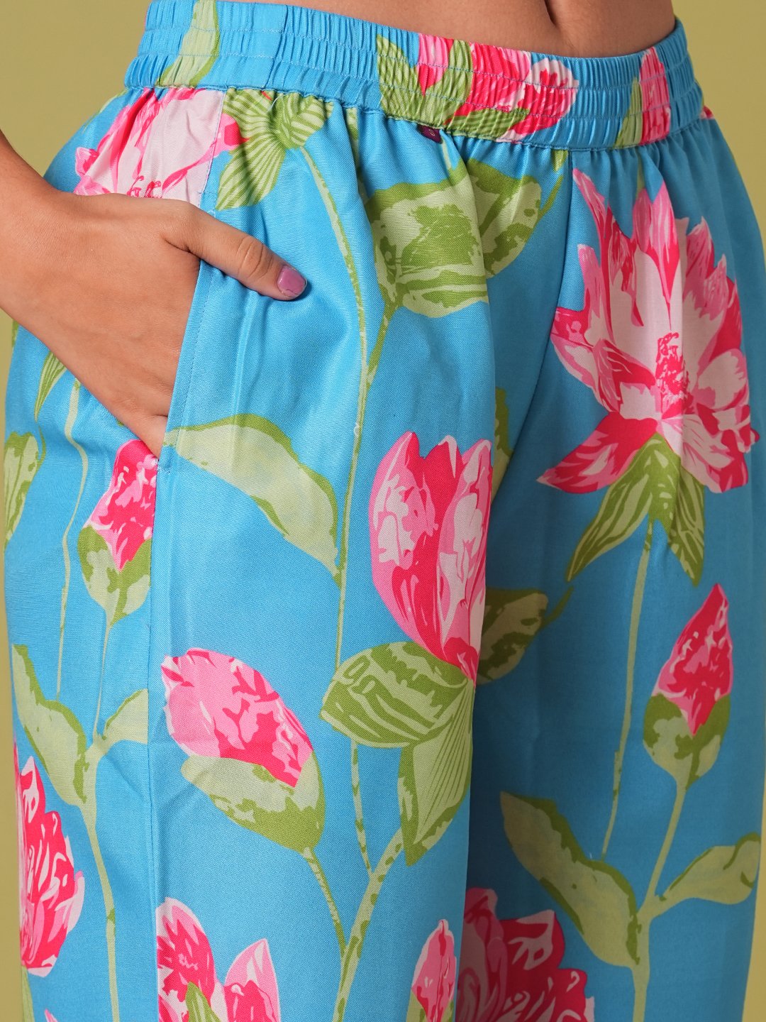 GoSriKi Women's Rayon Viscose Straight Printed Kurta with Pant - Image 8