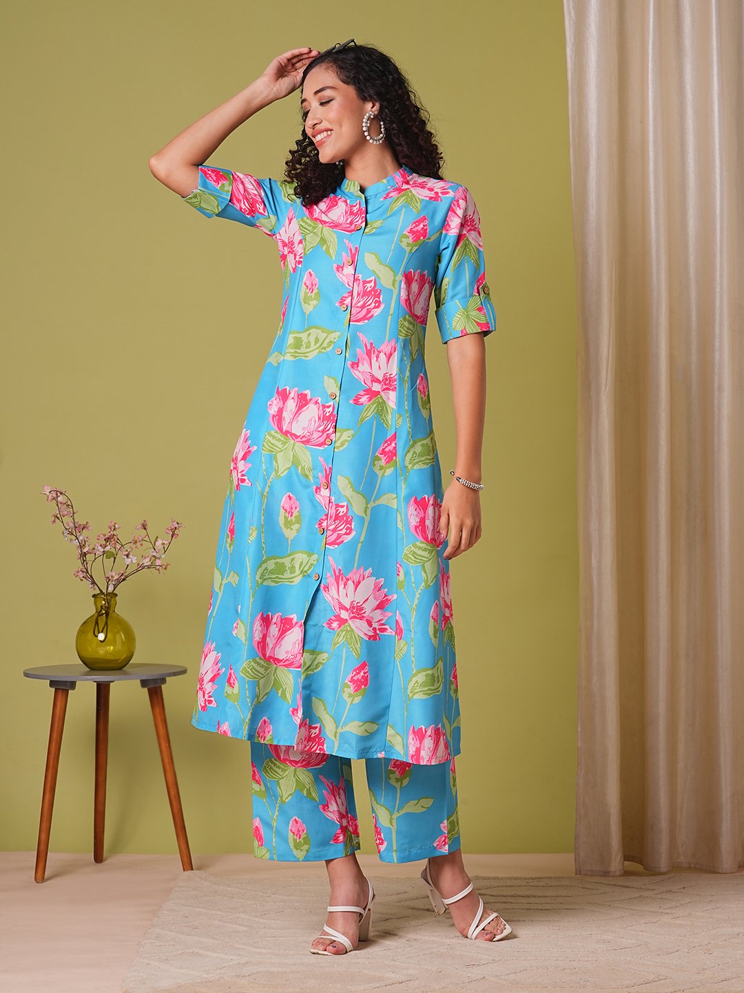 GoSriKi Women's Rayon Viscose Straight Printed Kurta with Pant - Image 6