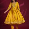 GoSriKi Women's Rayon Blend Ethnic Motifs Printed Anarkali Kurta With Pant - Image 3