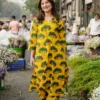 GoSriKi Women's Rayon Viscose Floral Printed Kurta with Pant - Image 3