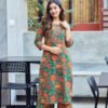 GoSriKi Women's Rayon Blend Straight Printed Kurta with Palazzo - Image 3