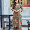GoSriKi Women's Rayon Blend Straight Printed Kurta with Palazzo - Image 2