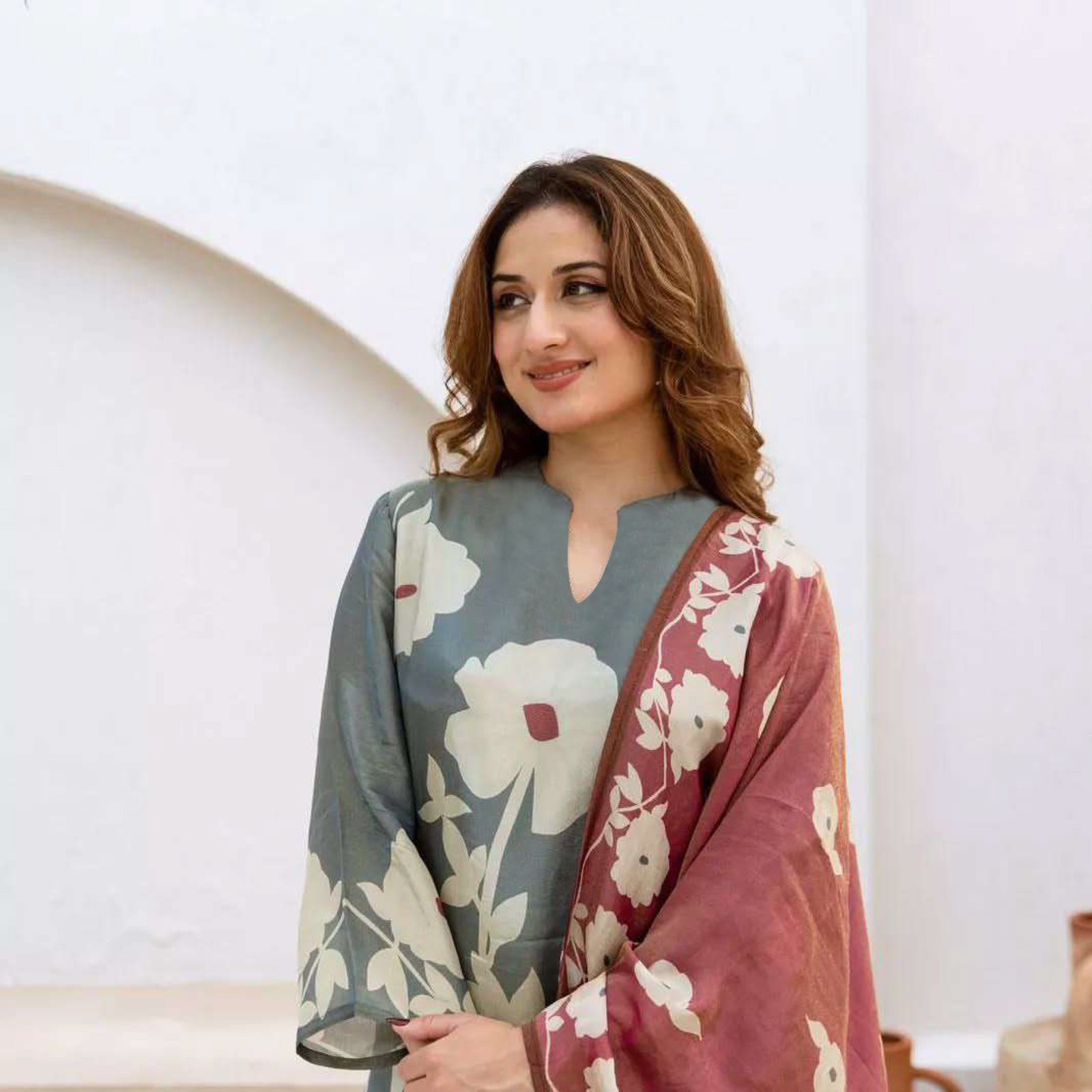 GoSriKi Women's Rayon Blend Straight Printed Kurta with Palazzo & Dupatta - Image 5