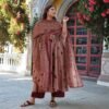GoSriKi Women's Rayon Blend Printed Anarkali Kurta with Pant & Dupatta - Image 6