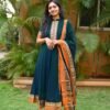 GoSriKi Women's Rayon Viscose Solid Anarkali Kurta with Dupatta - Image 2