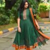 GoSriKi Women's Rayon Viscose Solid Anarkali Kurta with Dupatta - Image 3