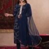 GoSriKi Women's Cotton Blend Straight Printed Kurta with Pant & Dupatta - Image 4