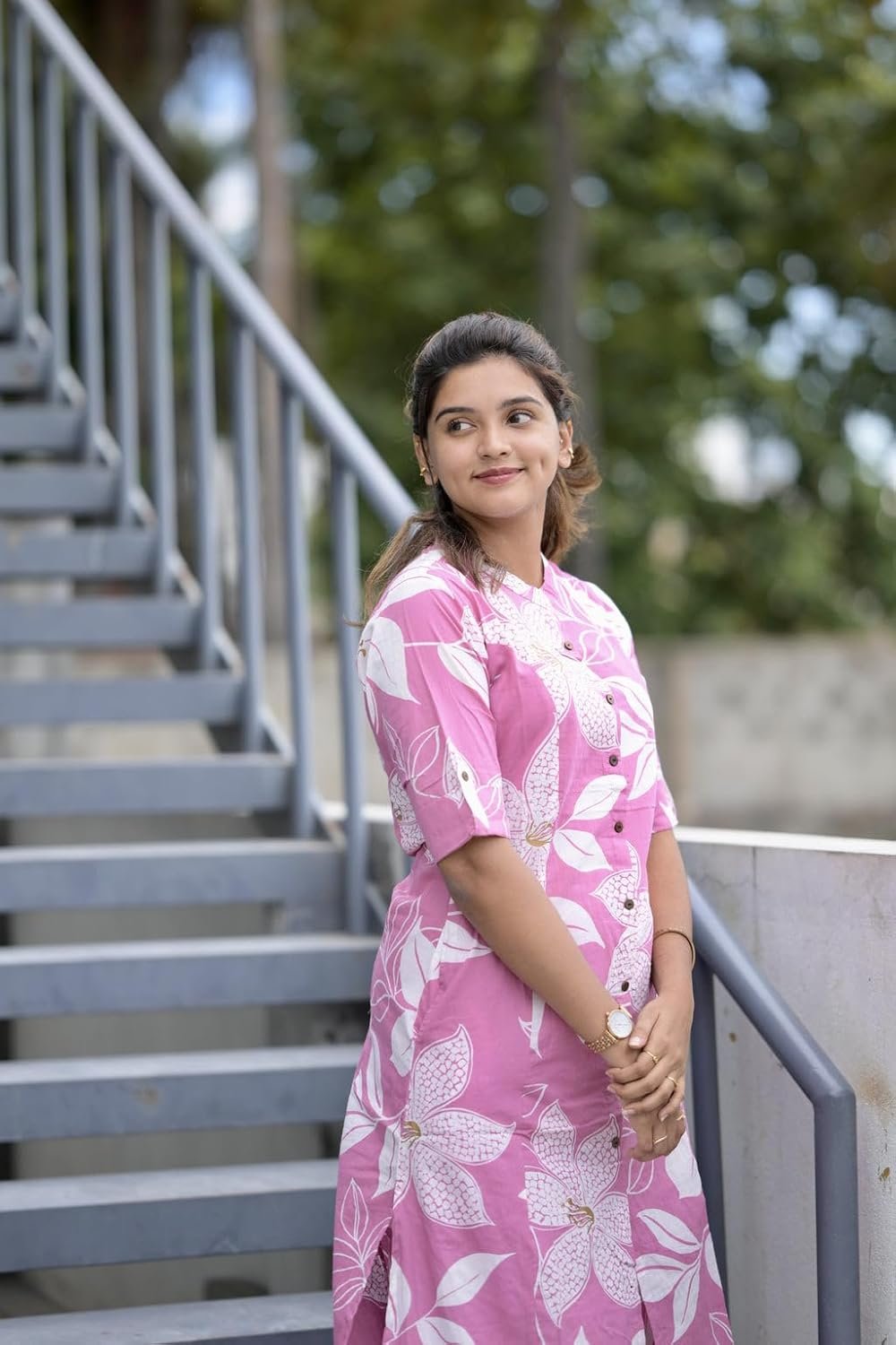 GoSriKi Women's Rayon Viscose Straight Printed Kurta with Pant - Image 5