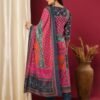 GoSriKi Women's Silk Blend Printed Straight Kurta with Pant & Dupatta - Image 5