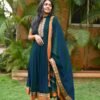GoSriKi Women's Rayon Viscose Solid Anarkali Kurta with Dupatta - Image 3