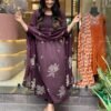 GoSriKi Women's Rayon Viscose Anarkali Printed Kurta with Pant & Dupatta - Image 3