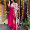GoSriKi Women's Rayon Viscose Printed Straight Kurta with Pant & Dupatta - Image 6