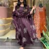 GoSriKi Women's Rayon Viscose Anarkali Printed Kurta with Pant & Dupatta - Image 2