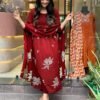 GoSriKi Women's Rayon Viscose Anarkali Printed Kurta with Pant & Dupatta - Image 7