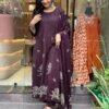 GoSriKi Women's Rayon Viscose Anarkali Printed Kurta with Pant & Dupatta - Image 6