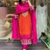 GoSriKi Women's Rayon Blend Straight Embroidered Kurta with Pant & Dupatta - Image 7