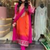 GoSriKi Women's Rayon Blend Straight Embroidered Kurta with Pant & Dupatta - Image 4