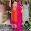 GoSriKi Women's Rayon Blend Straight Embroidered Kurta with Pant & Dupatta - Image 5