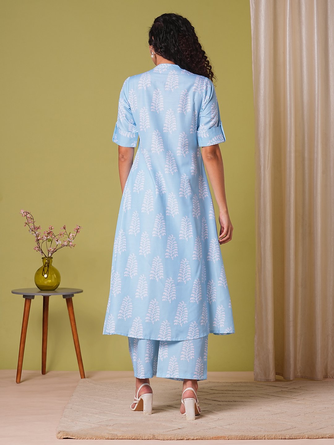 GoSriKi Women's Rayon Viscose A-Line Printed Kurta with Pant - Image 4