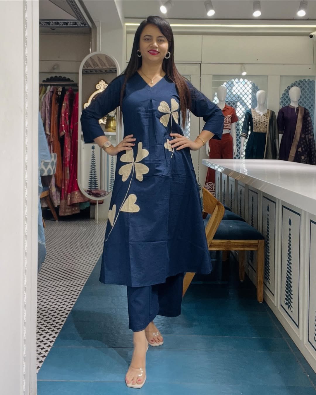 GoSriKi Women's Rayon Viscose Printed Straight Kurta with Pant - Image 2