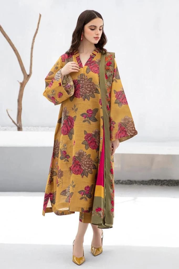 GoSriKi Women's Rayon Viscose Printed Straight Kurta with Pant & Dupatta