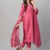 GoSriKi Women's Cotton Blend Floral Straight Kurta with Pant & Dupatta - Image 4