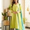 GoSriKi Women's Rayon Viscose Straight Kurta with Pant & Dupatta - Image 2