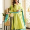 GoSriKi Women's Rayon Viscose Straight Kurta with Pant & Dupatta - Image 5
