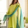 GoSriKi Women's Rayon Viscose Straight Kurta with Pant & Dupatta - Image 4