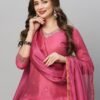 GoSriKi Women's Cotton Blend Floral Straight Kurta with Pant & Dupatta - Image 6