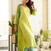 GoSriKi Women's Rayon Viscose Straight Kurta with Pant & Dupatta - Image 7