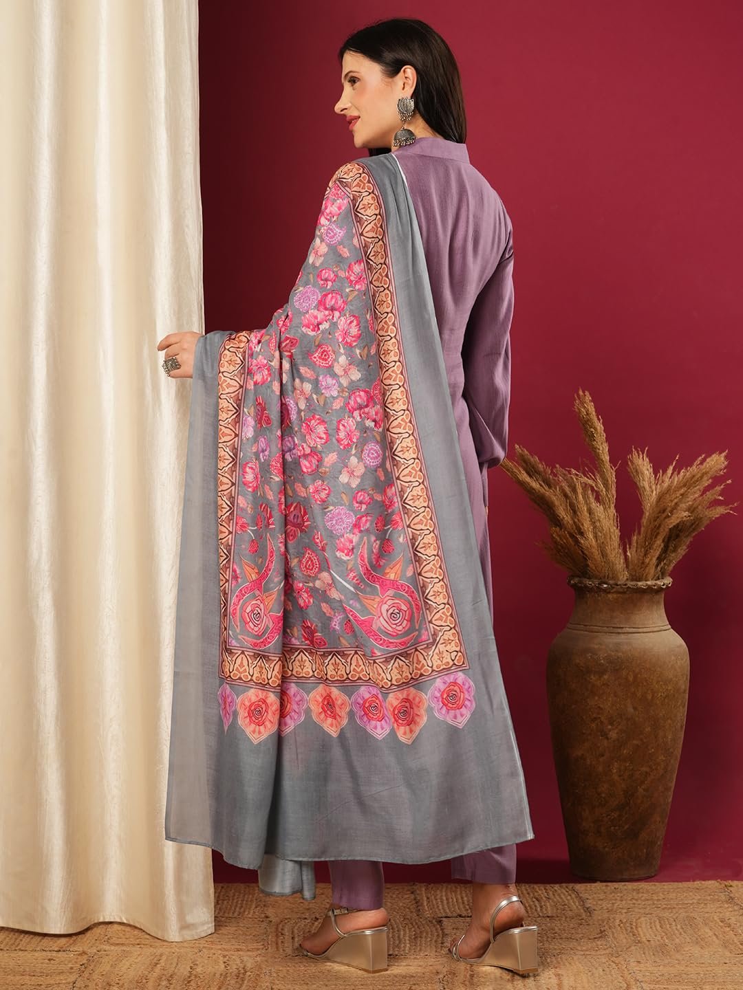 GoSriKi Women's Rayon Viscose Solid Straight Pakistani Kurta with Pant & Dupatta - Image 7