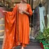 GoSriKi Women's Rayon Viscose Straight Embroidered Kurta with Pant & Dupatta - Image 7