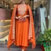 GoSriKi Women's Rayon Viscose Straight Embroidered Kurta with Pant & Dupatta - Image 2