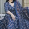 GoSriKi Women's Rayon Blend Anarkali Printed Kurta with Pant & Dupatta - Image 5