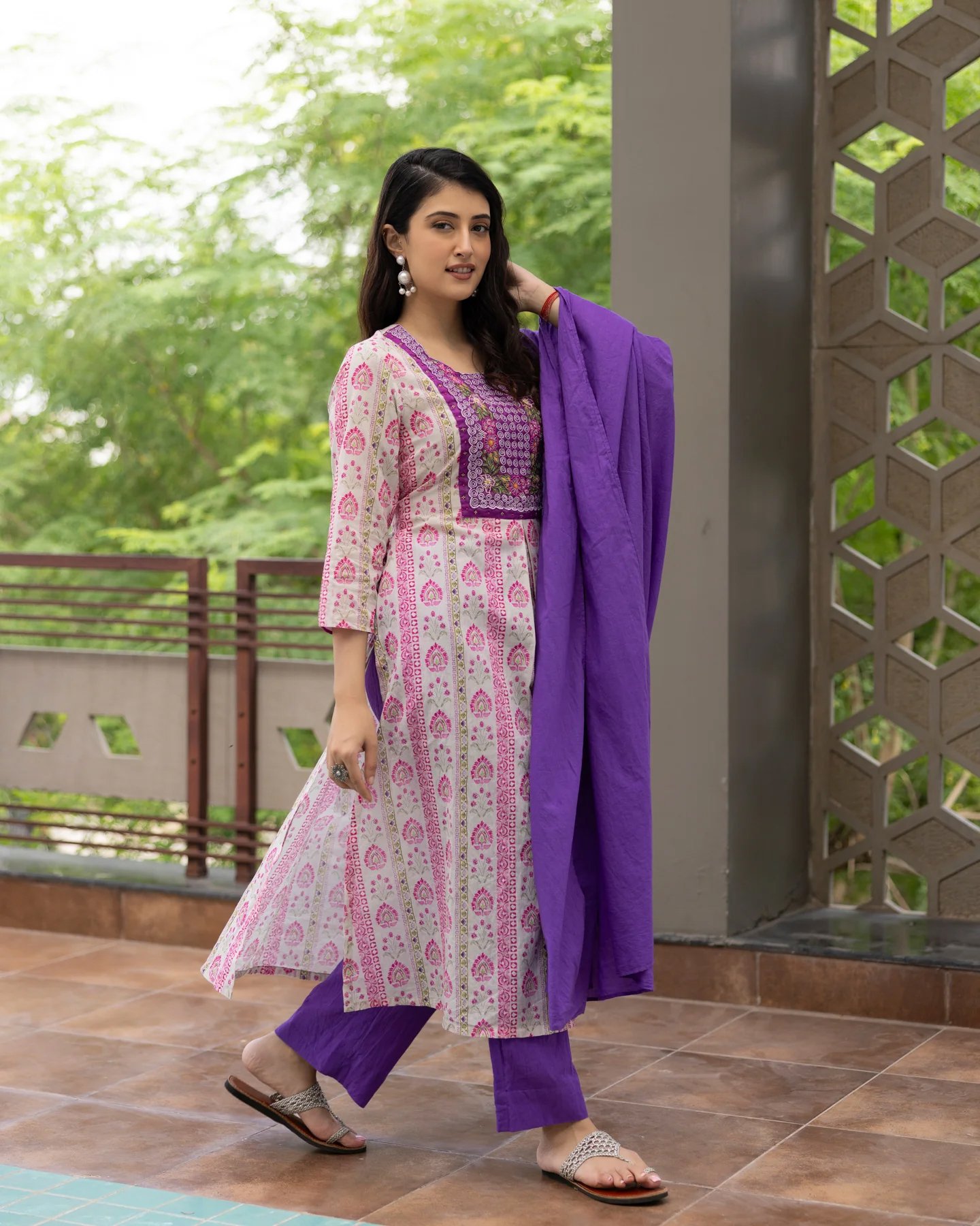 GoSriKi Women's Rayon Blend Solid Straight Kurta with Pant & Dupatta - Image 4