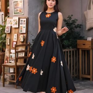 GoSriKi Women's Rayon Viscose Embroidered Anarkali Kurta