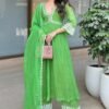GoSriKi Women's Rayon Blend Floral Regular Kurta with Pant & Dupatta - Image 3