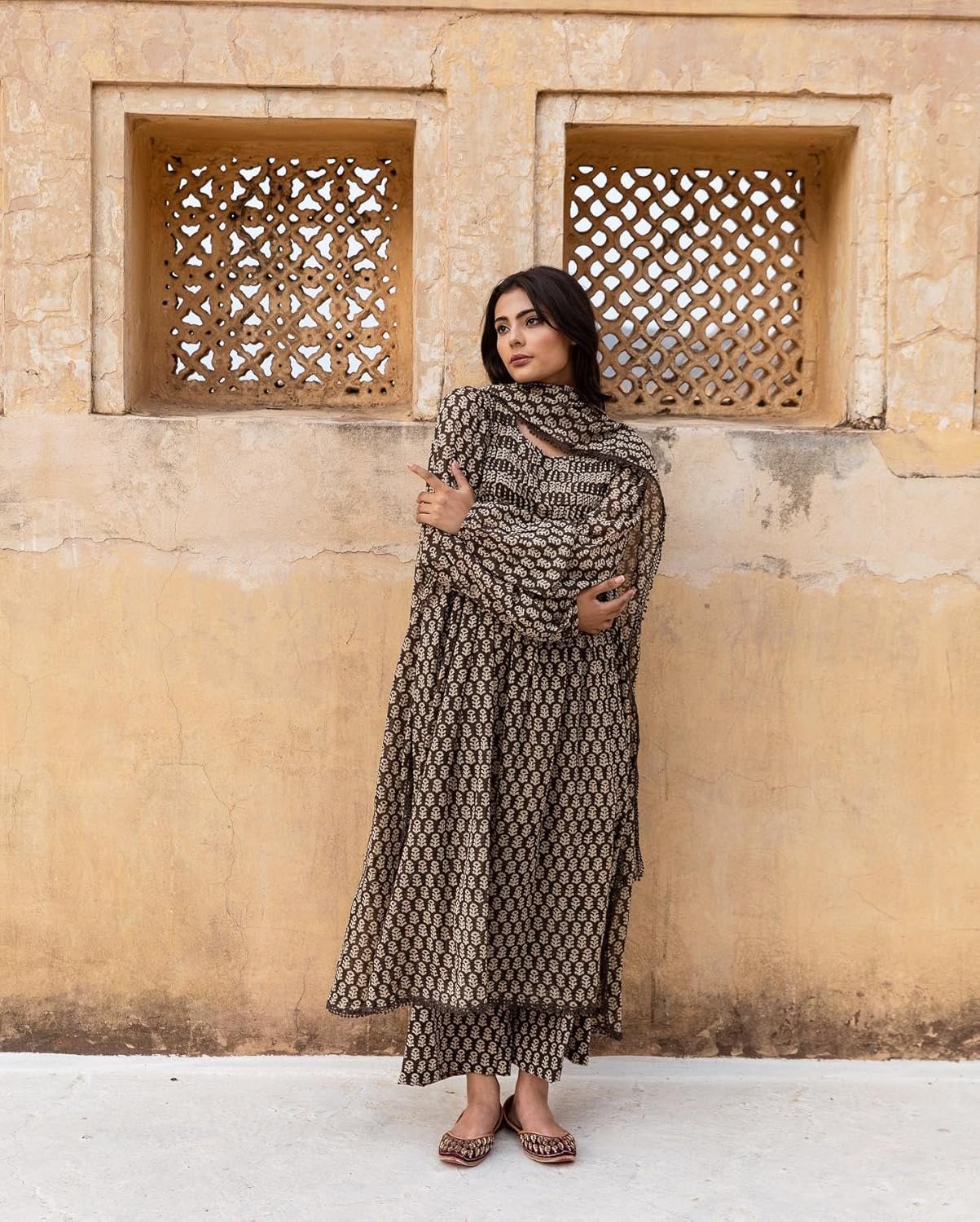 GoSriKi Women's Rayon Viscose Printed Straight Kurta with Pant & Dupatta - Image 4